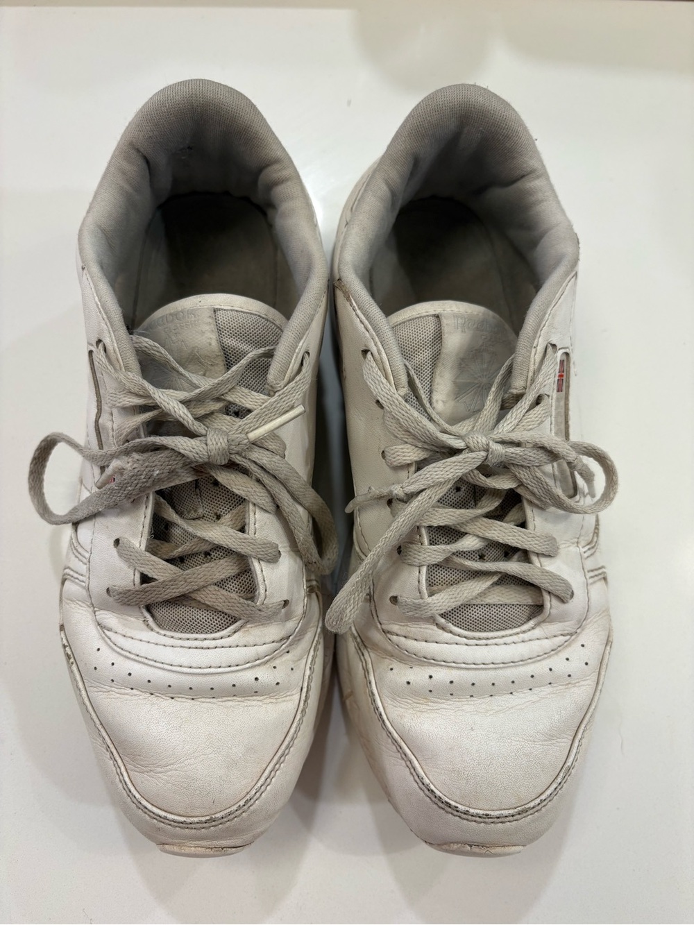 Reebok White Leather Low-Top Sneakers